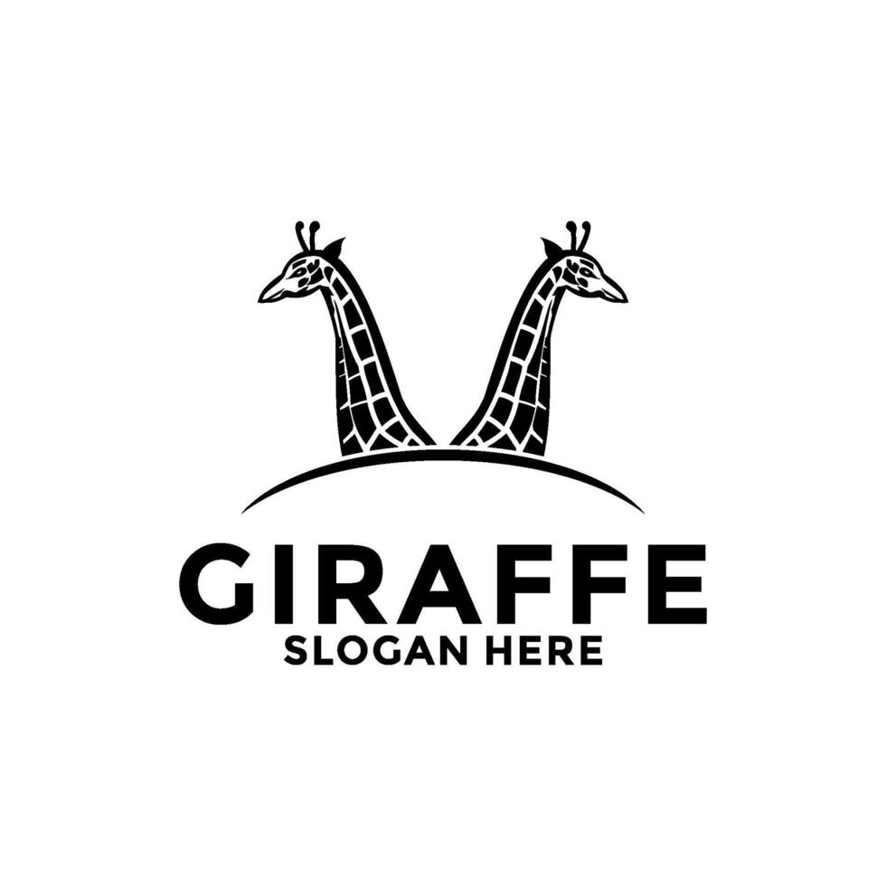 Giraffe vector logo, Giraffe animal logo design template