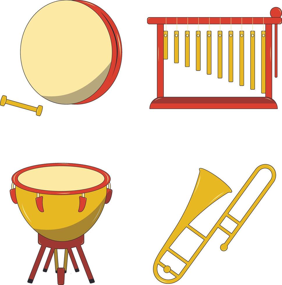 musical instrumentos elementos colocar. aislado en blanco antecedentes vector