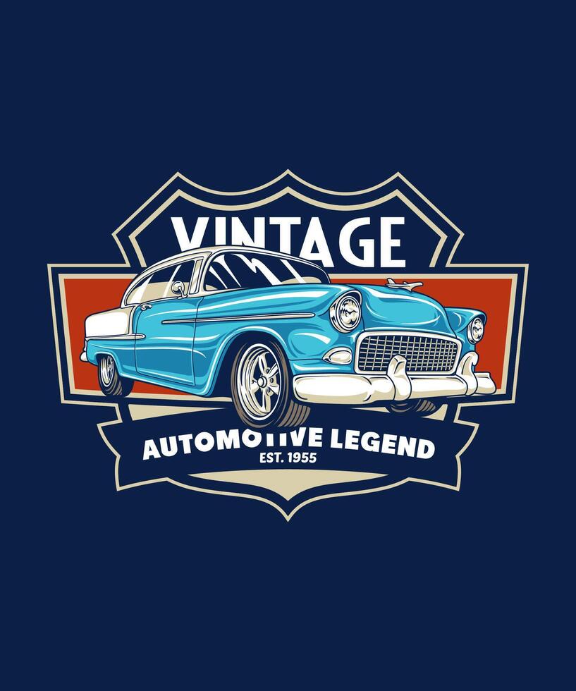 Automotive Legend Vintage Vector Illustration