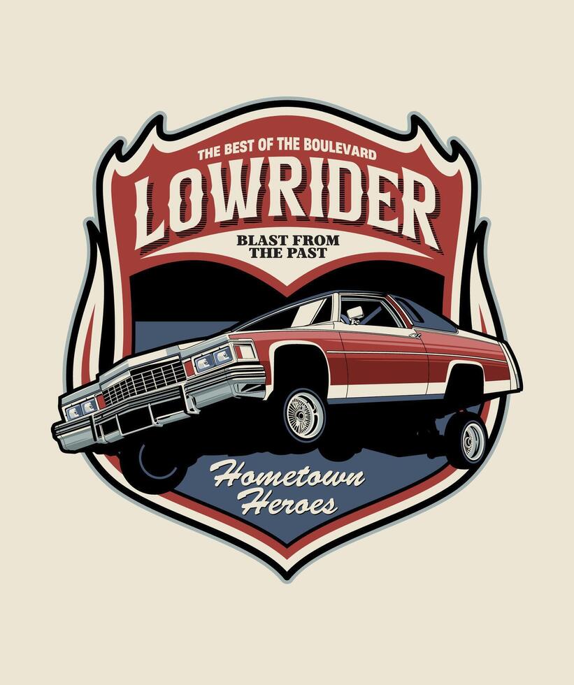 Lowrider Hometown Heroes Retro Design vector