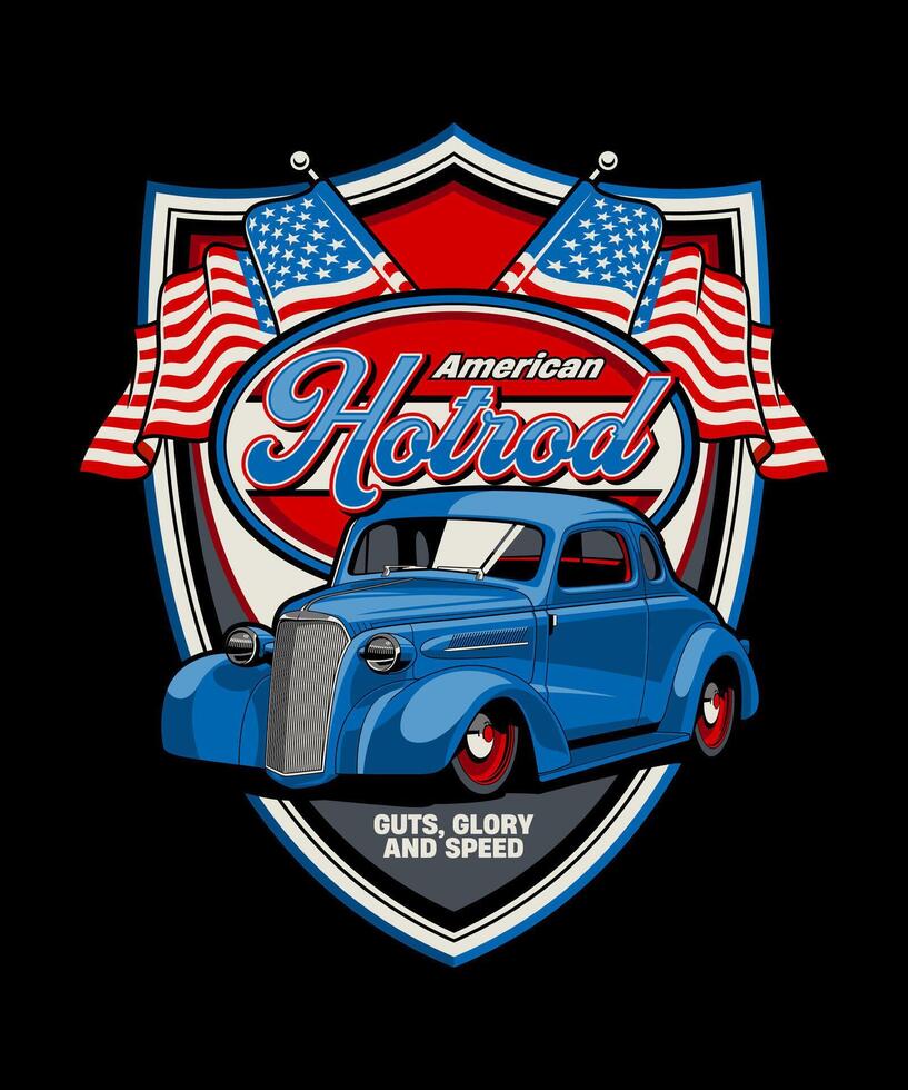 American Hotrod Retro Vector Illustration