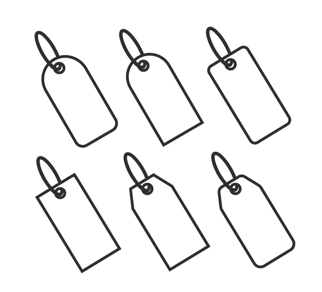 conjunto de blanco papel precio etiqueta etiquetas con cable vector ilustración
