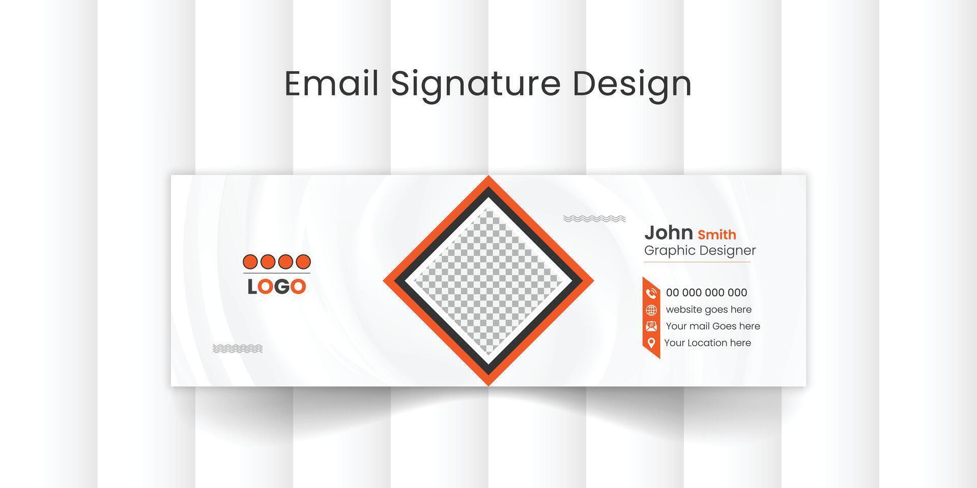 email signature template or email footer and personal social media cover design. vector