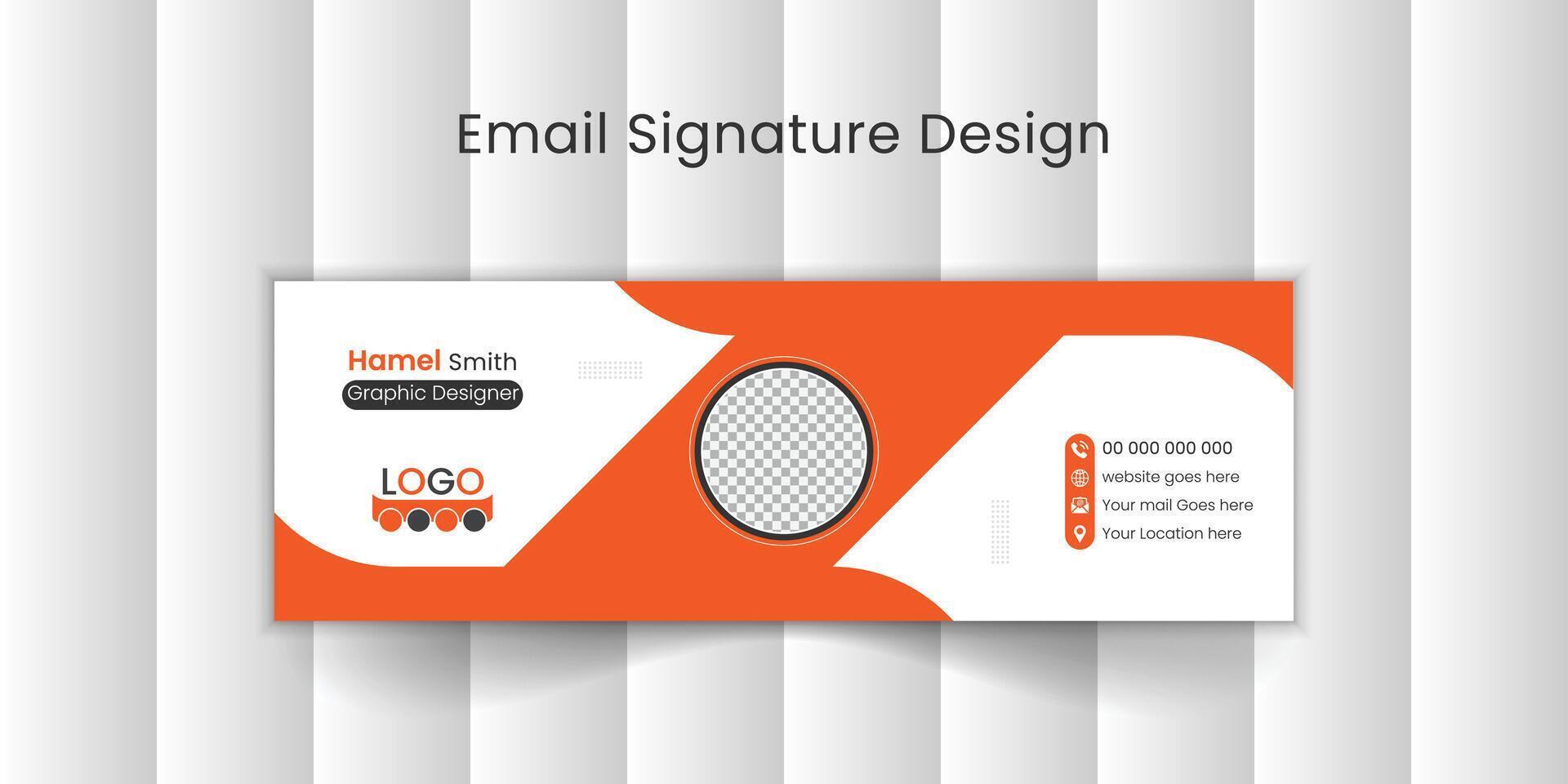 email signature template or email footer and personal social media cover design. vector