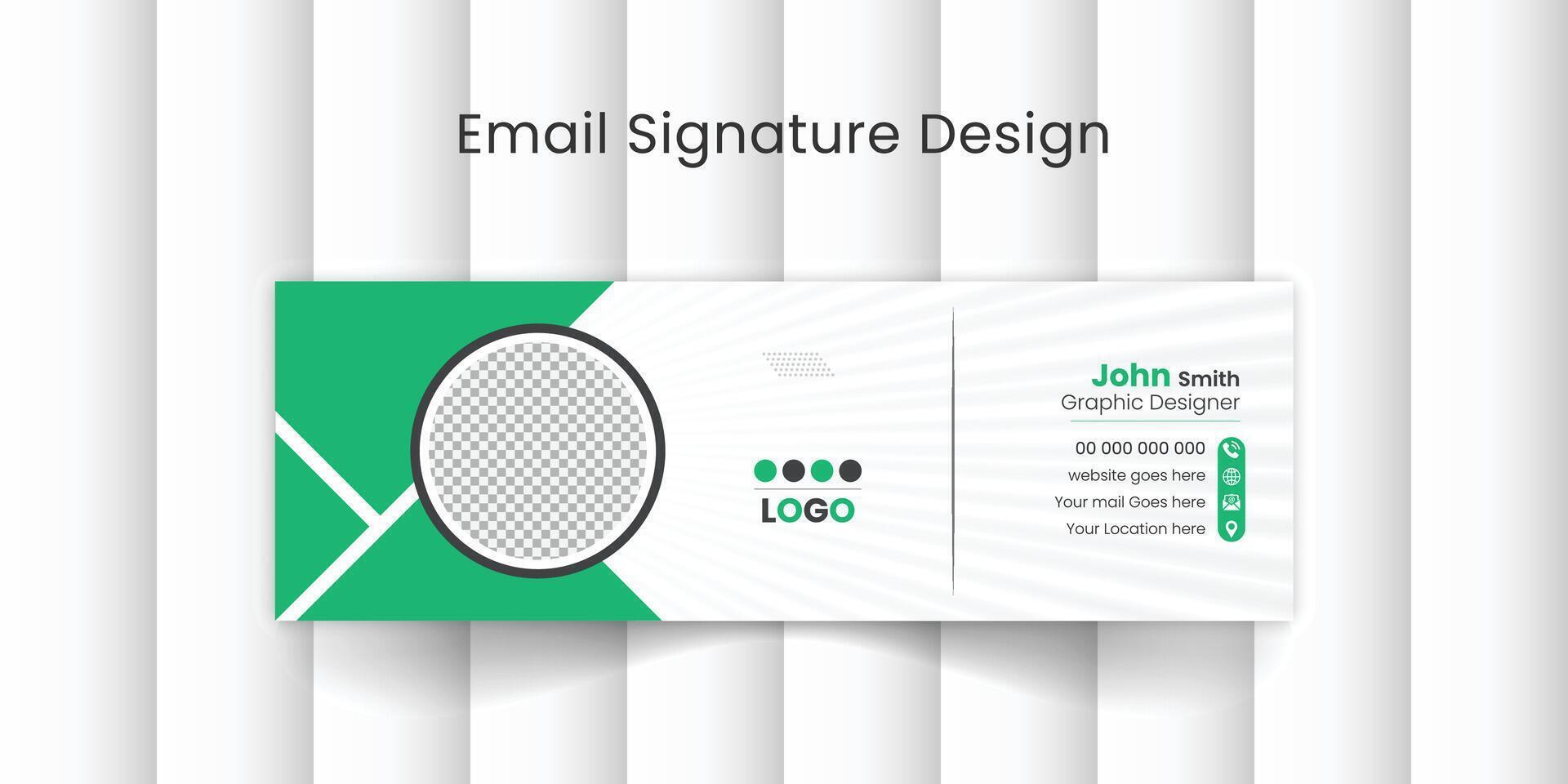 email signature template or email footer and personal social media cover design. vector