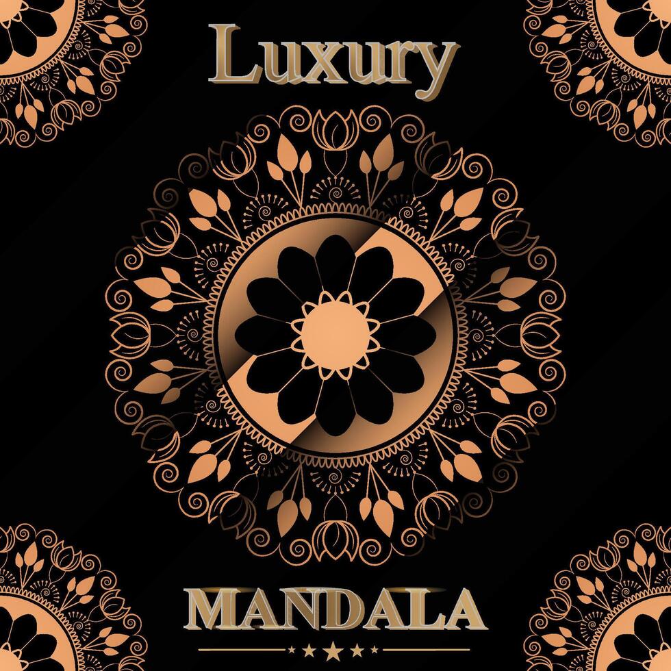 Golden Luxury Mandala Background Design vector