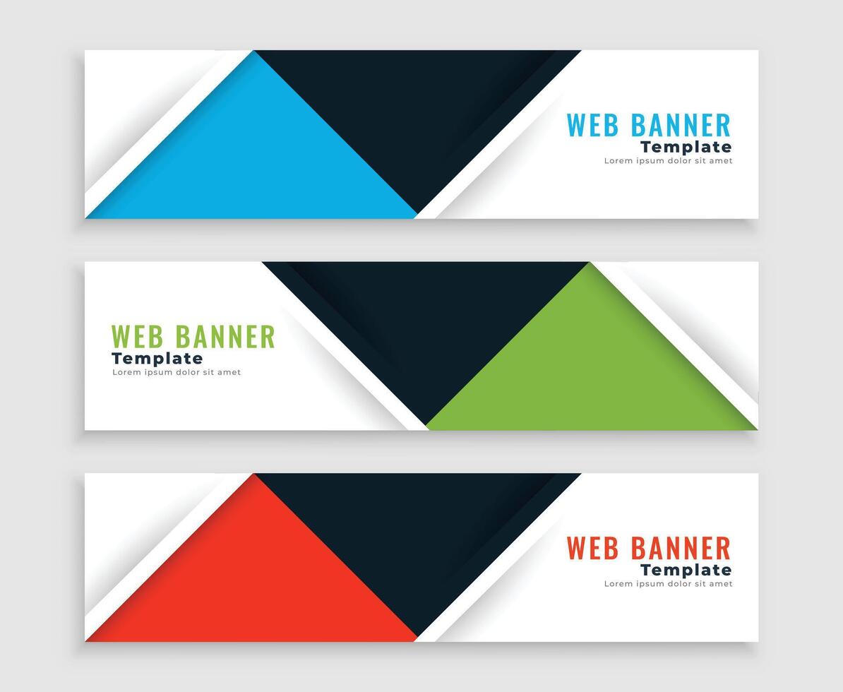 modern web flat style business banners template vector