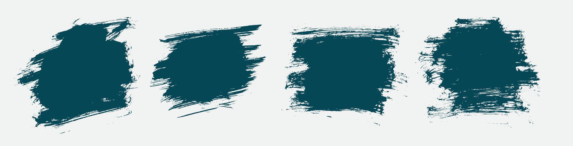 abstract grunge brush stroke texture design set of four vector