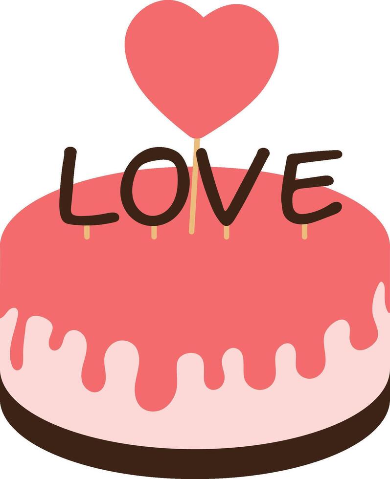 Valentine Love Cake for Valentine Day decoration vector