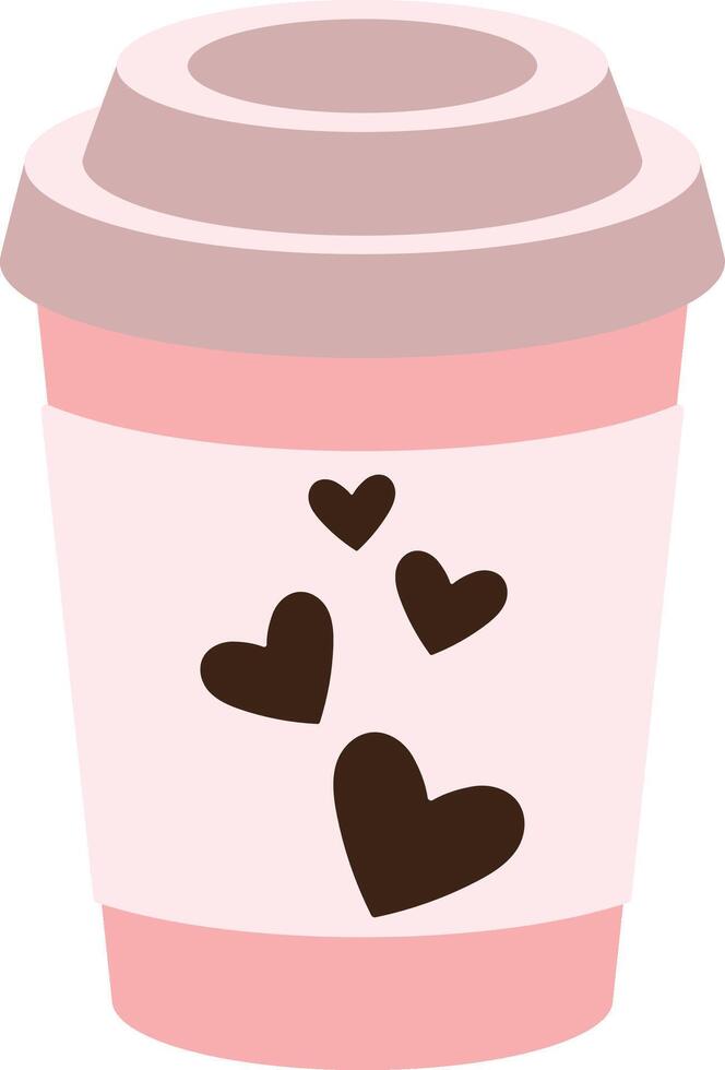 Valentine Love Coffee Cup for Valentine Day decoration vector