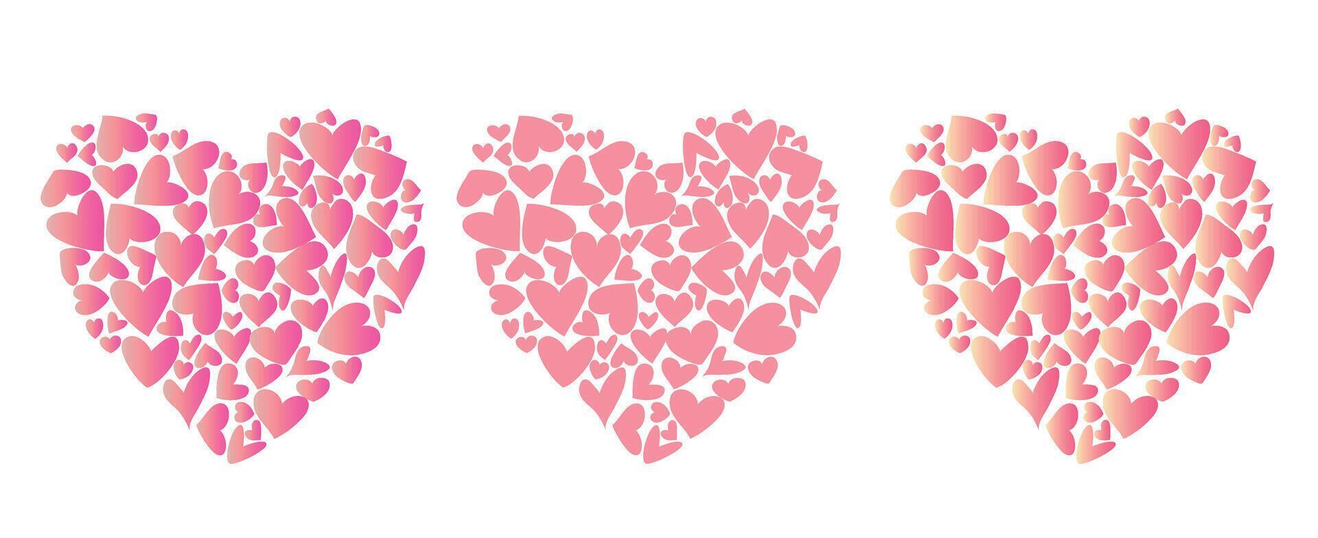Heart, a symbol of love and Valentine's Day. A set of beautiful hearts. Vector illustration