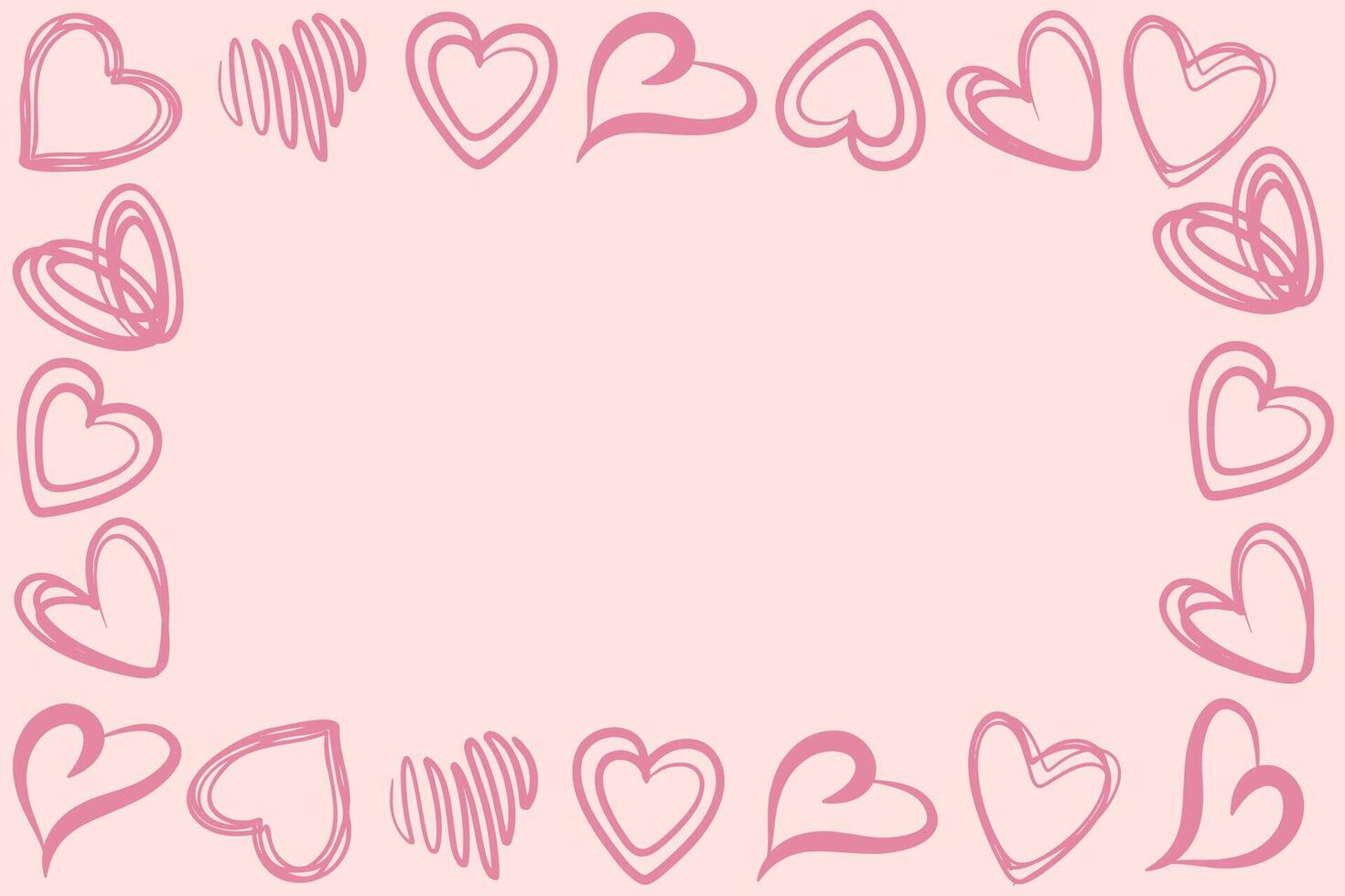 Modern abstract background with pink hearts. Vector illustration on a pink  background.