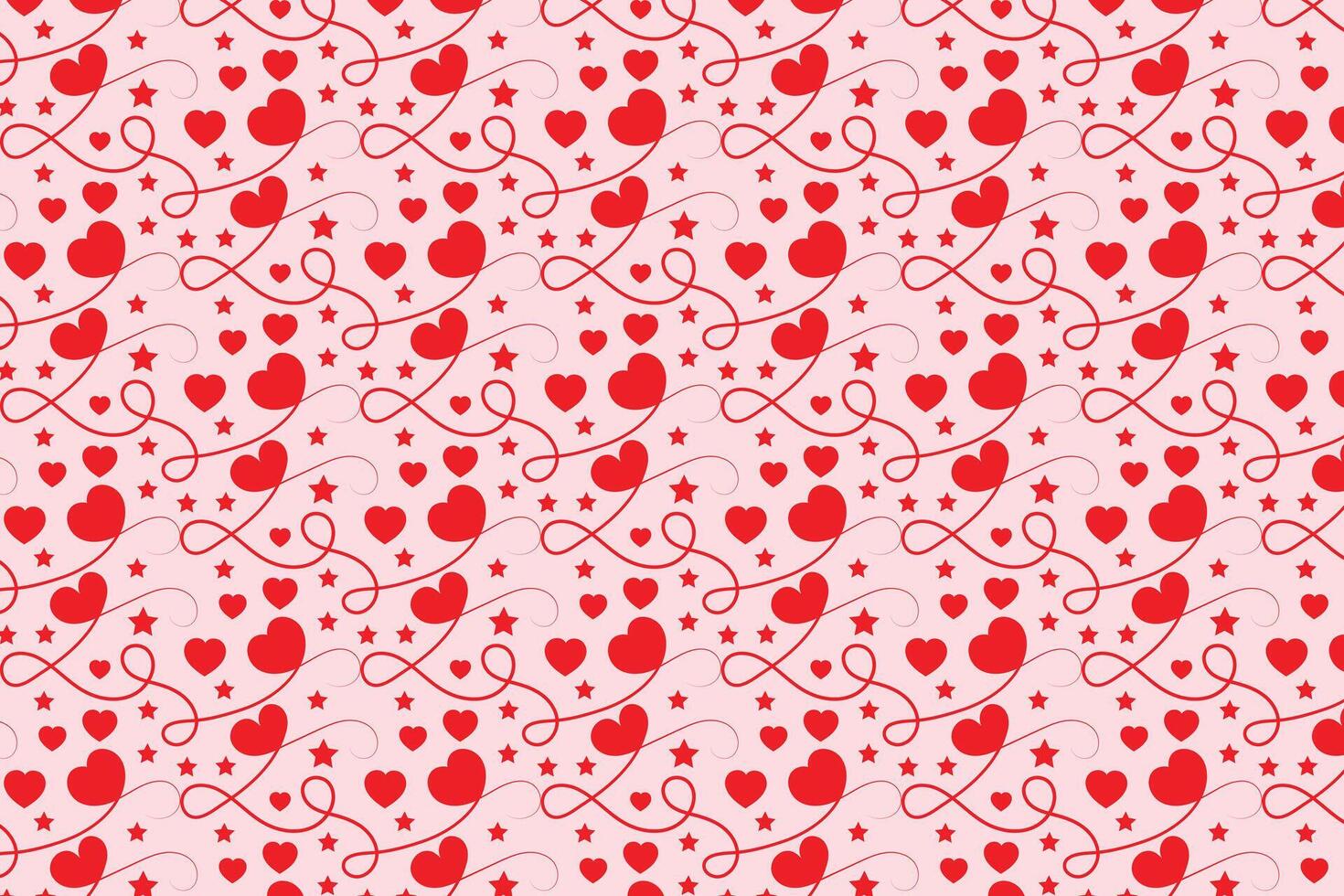 Red love romantic texture valentines day, abstract hearts Swirls pattern, curly heart repeating background, Flourishes Swirling romance seamless wrapping paper, lovely Elegant Digital fabric vector