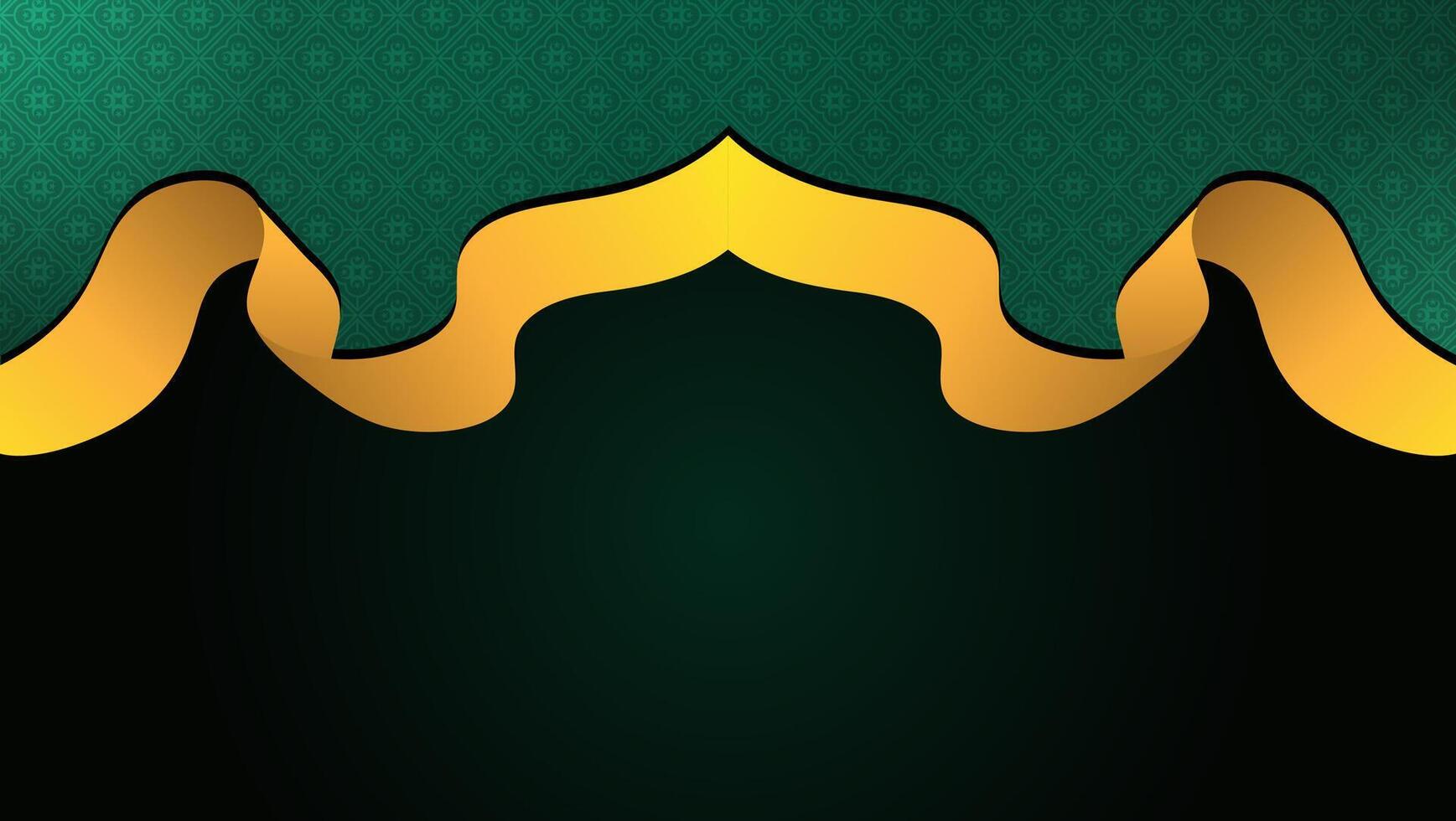 green mosque beautiful islamic background vector