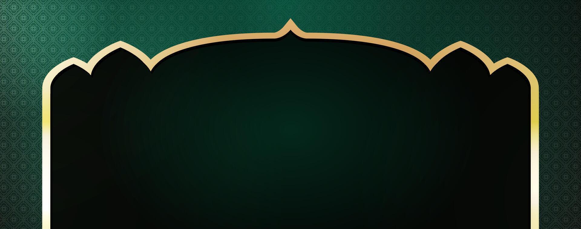 green mosque beautiful islamic background vector