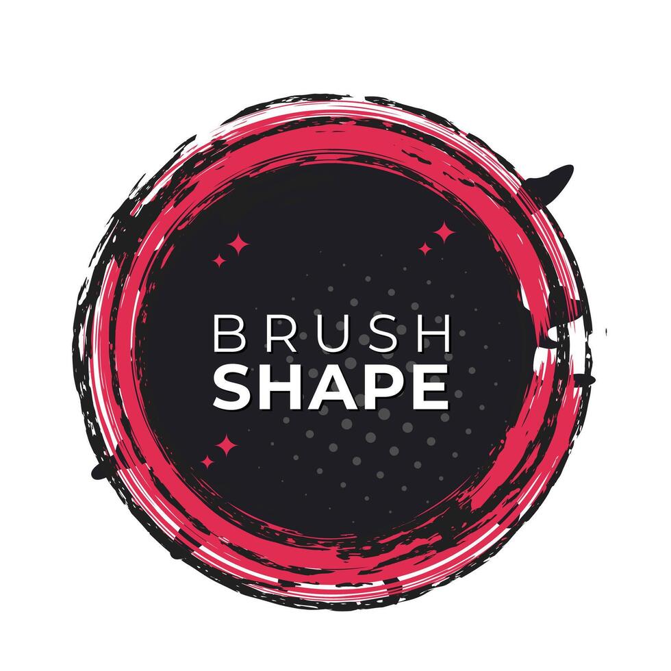 brush circle shape with red frame vector