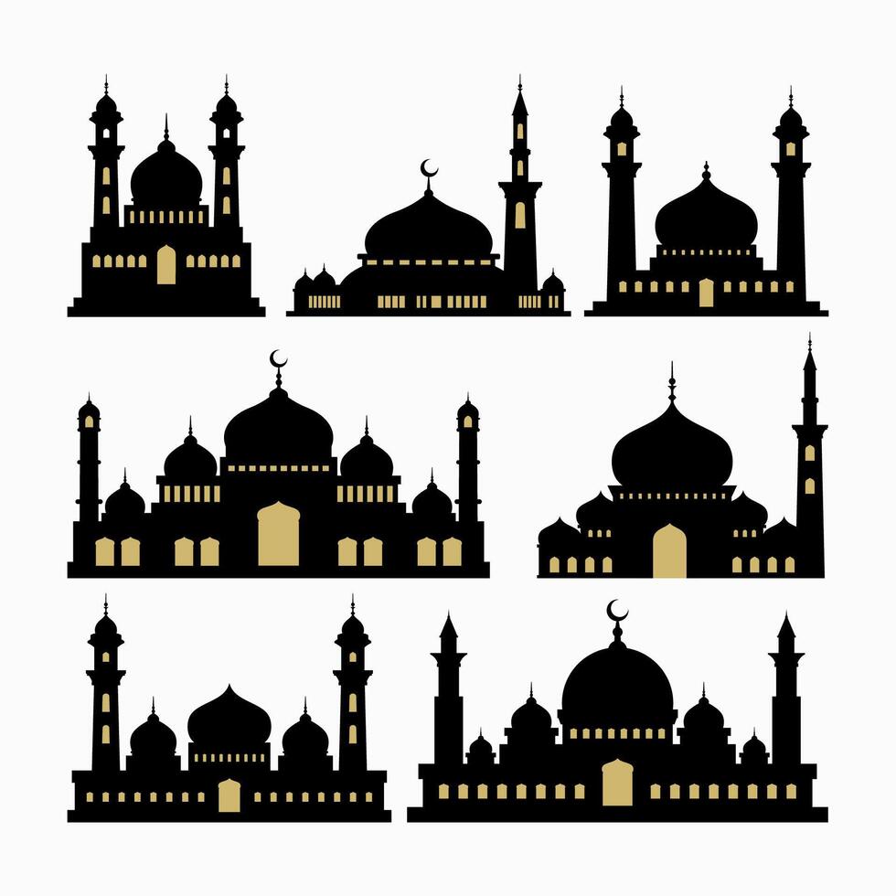 Islamic style mosque. arab ramadan ornament decor vintage. muslim theme. vector