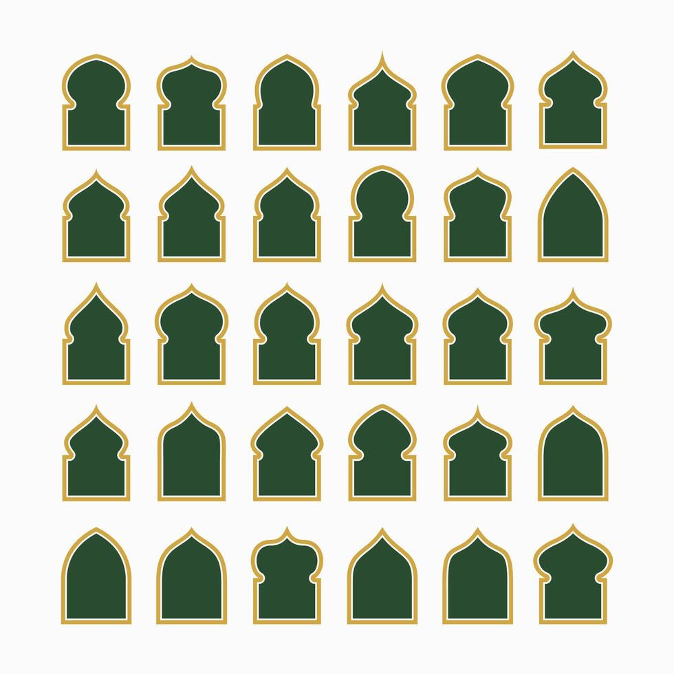 Islamic style border and frame design. arab ramadan windows ornament decor vintage. muslim theme. vector