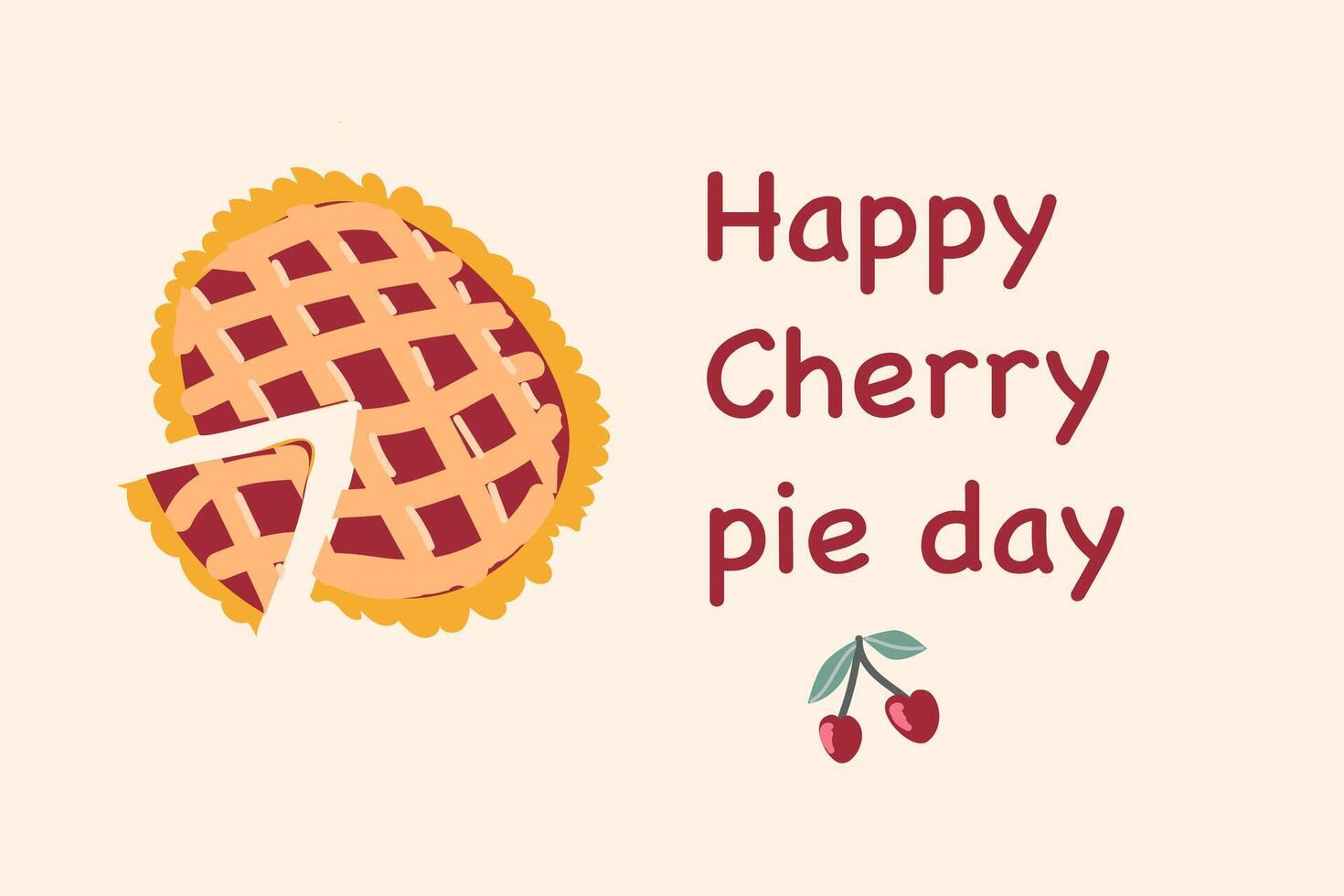National Cherry Pie Day on February 20 with cherry berry vector