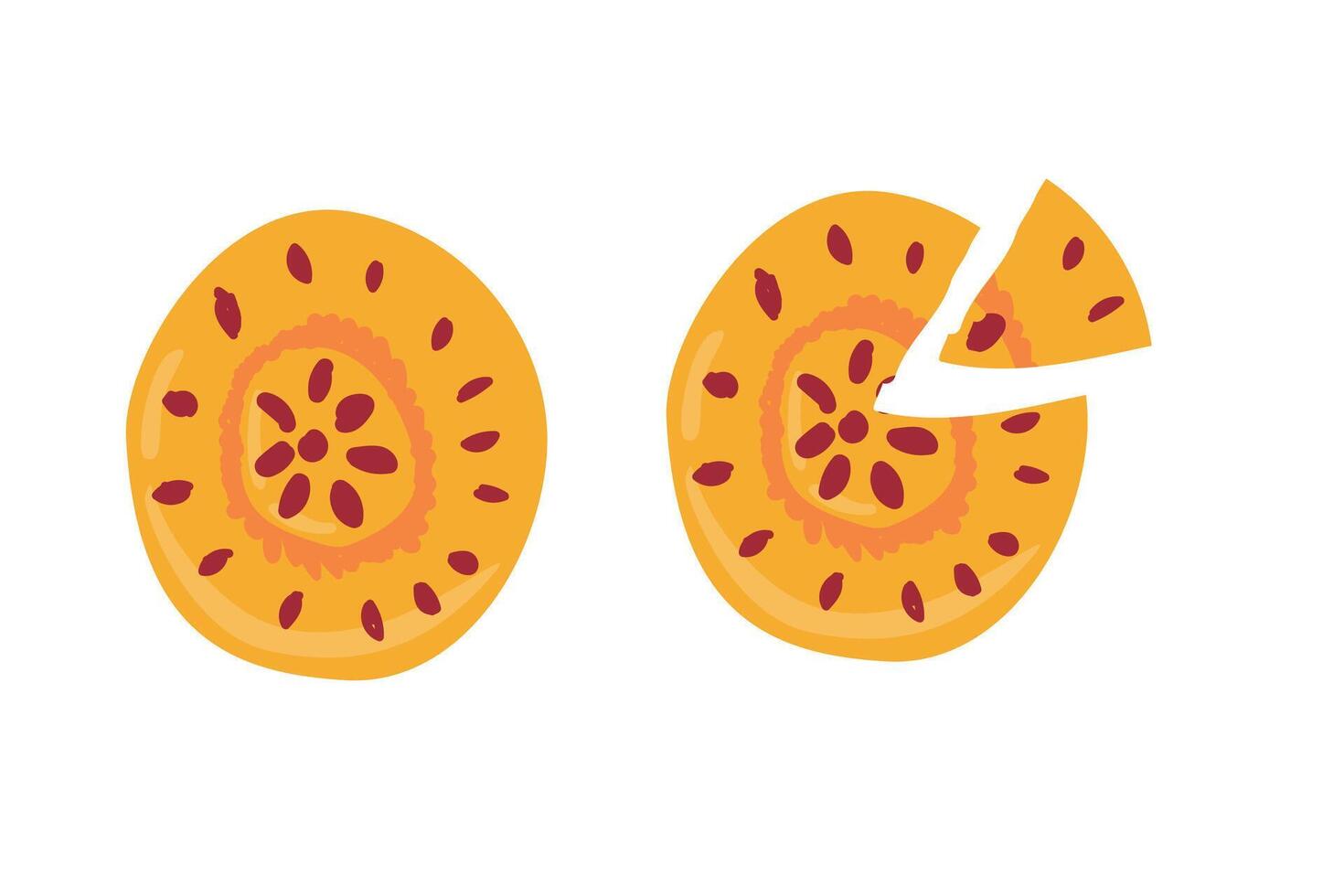 Hand drawn pie with filling vector illustration