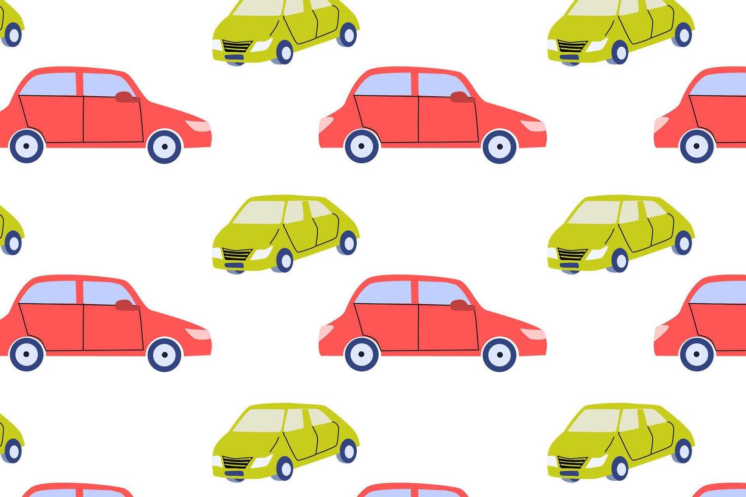 dibujos animados coche colección infantil modelo. rojo y verde automóvil antecedentes vector