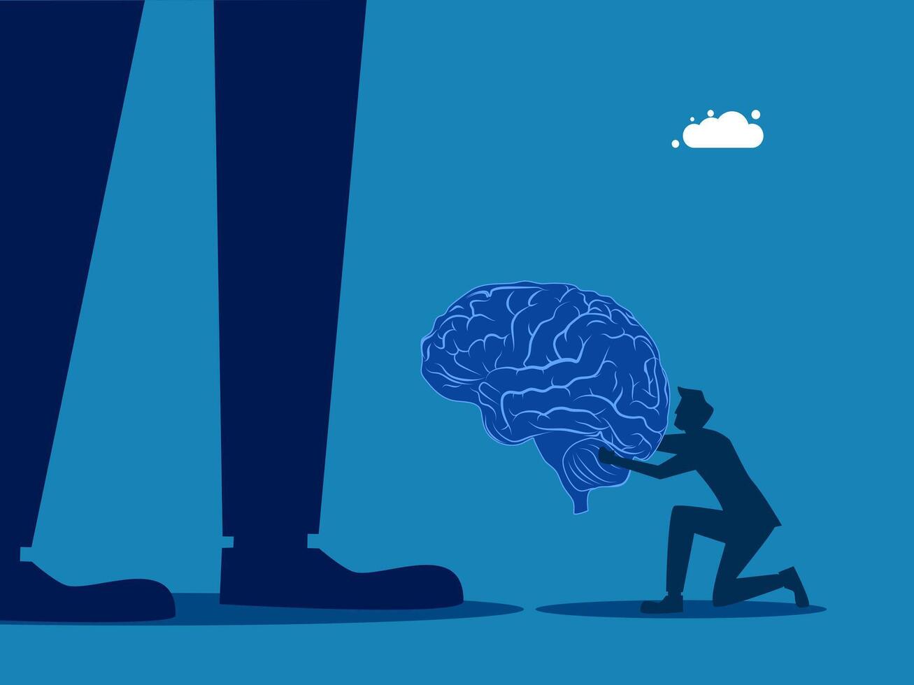 gives brains to a big businessman vector