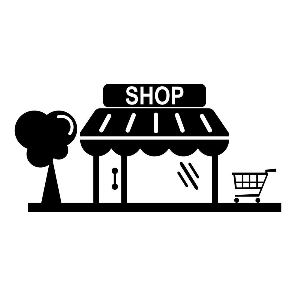 tienda símbolo. Tienda icono aislado en blanco antecedentes vector