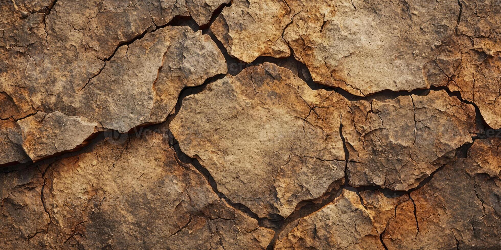 AI generated Stone background for design. Brown rock texture with cracks. photo