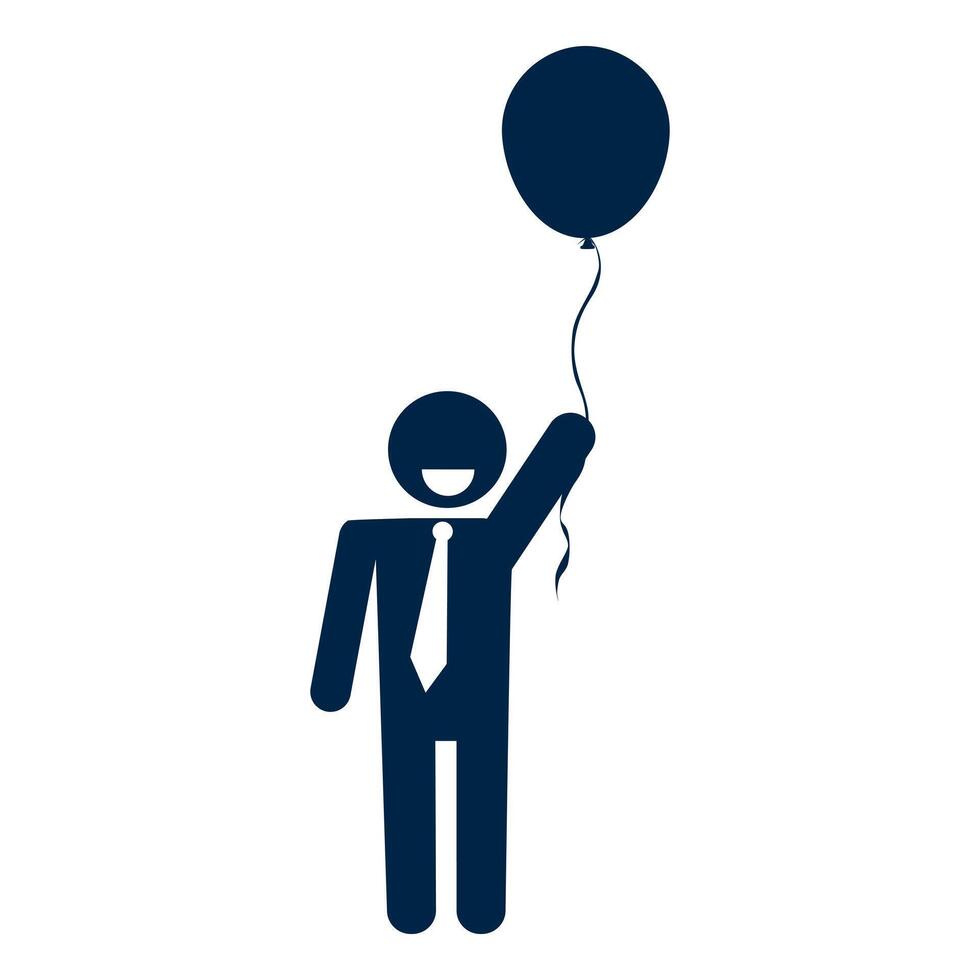 Business man silhouette with balloon vector