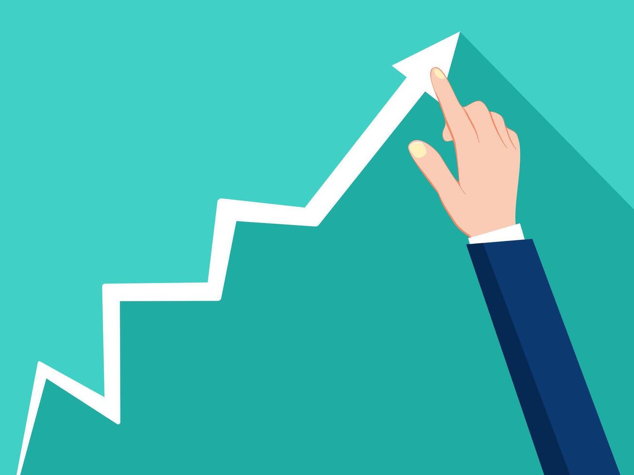 empresarios grafico el crecimiento. símbolo de éxito vector