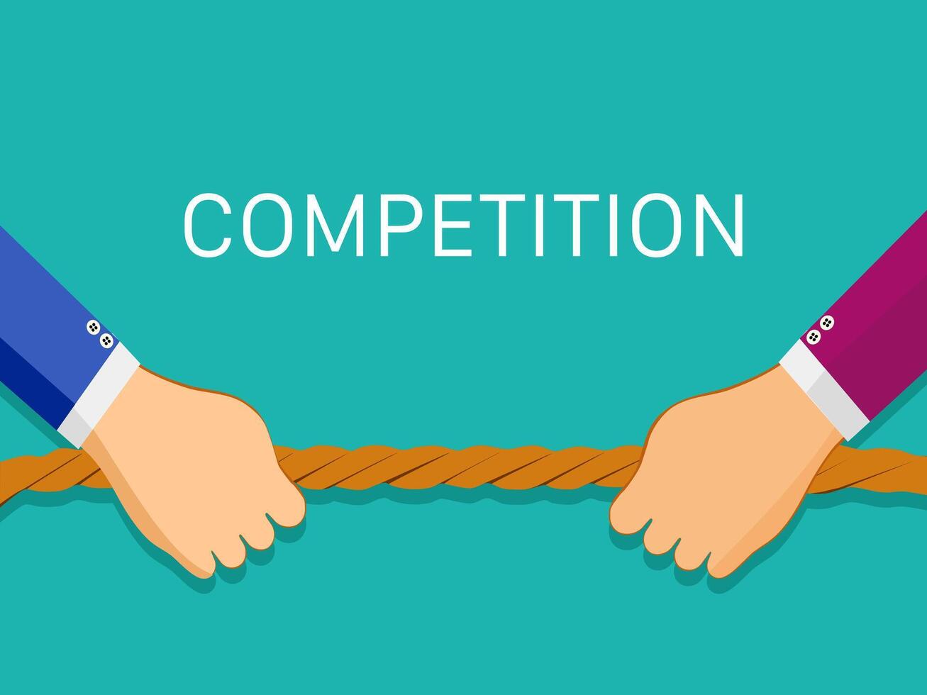 businessman pulls the rope. Business competition concept vector