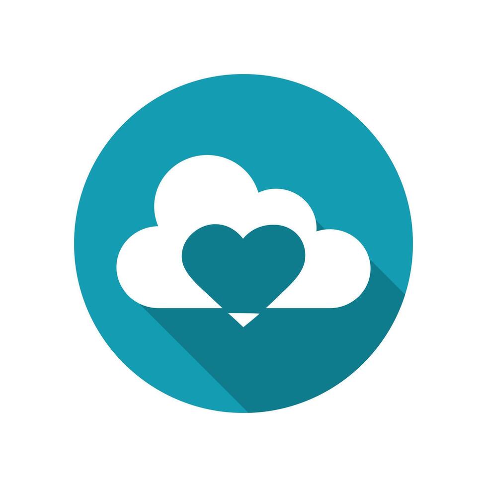 love icon on cloud. isolated on white background vector