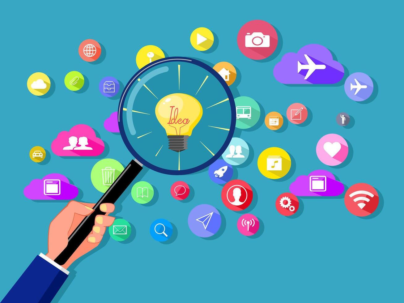 Find ideas on an online communication network vector