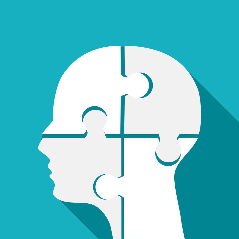 Human head shape puzzle vector