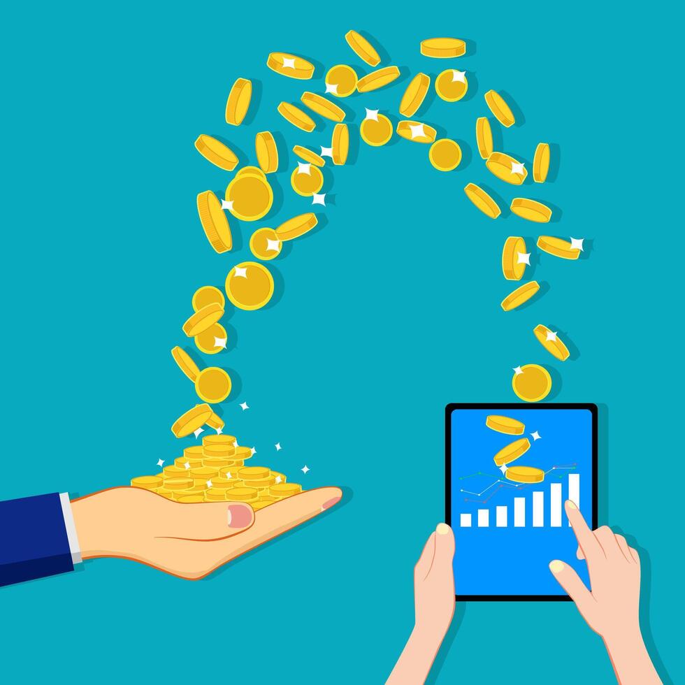 earning money online with a smartphone vector