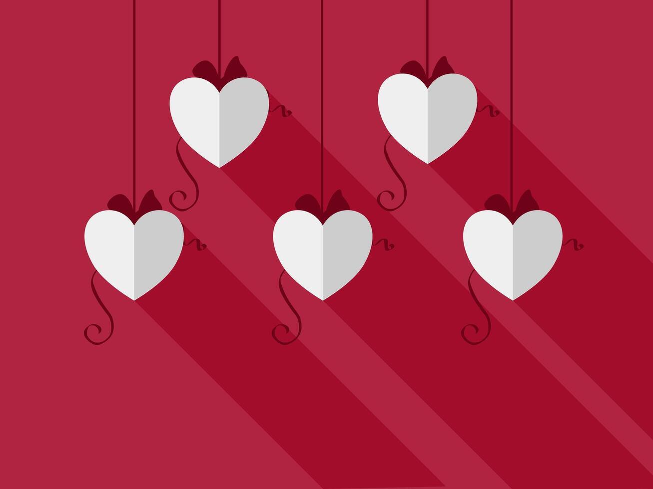 Happy valentines day with hanging hearts vector