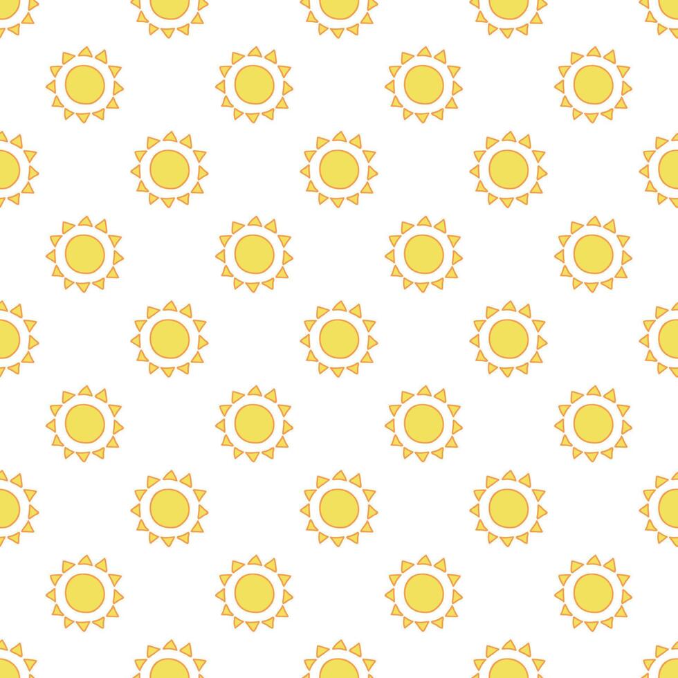 Seamless pattern with sun doodle for decorative print, wrapping paper, greeting cards, wallpaper and fabric vector