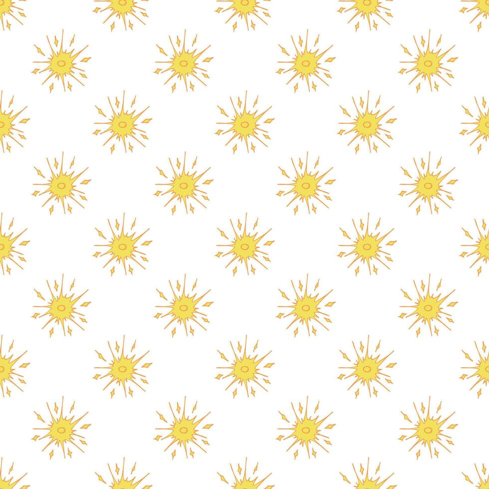 Seamless pattern with sun doodle for decorative print, wrapping paper, greeting cards, wallpaper and fabric vector