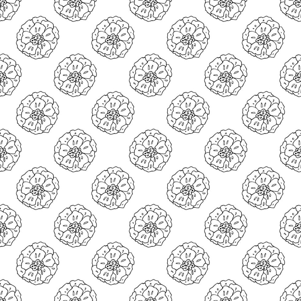 Summer seamless pattern with flowers doodle for decorative print, wrapping paper, greeting cards, wallpaper and fabric vector