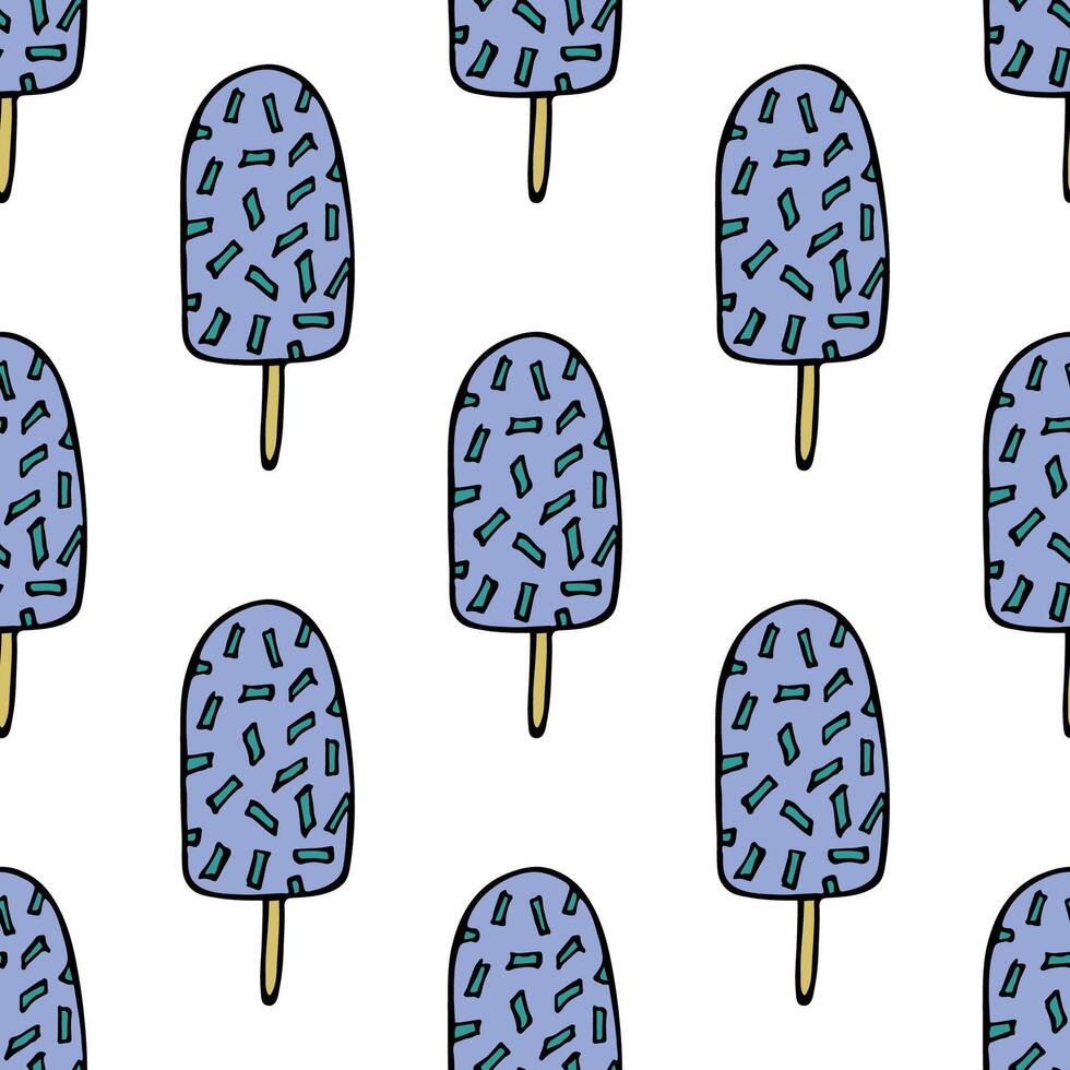 Seamless pattern with ice cream doodle for decorative print, wrapping paper, greeting cards, wallpaper and fabric vector