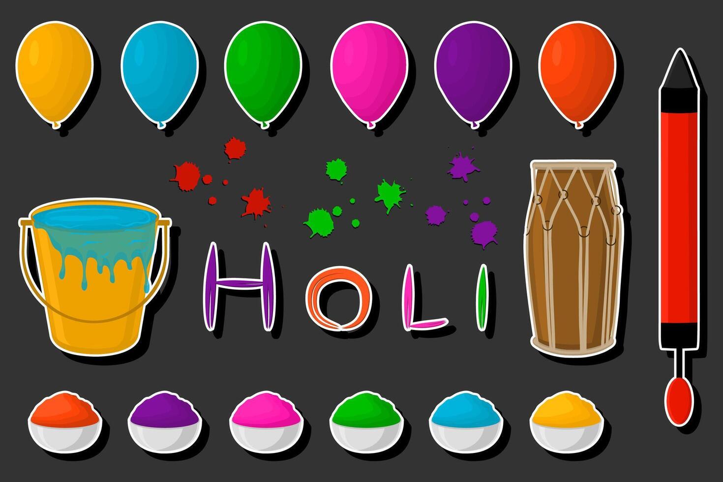 hermosa ilustración en tema de celebrando anual fiesta holi vector