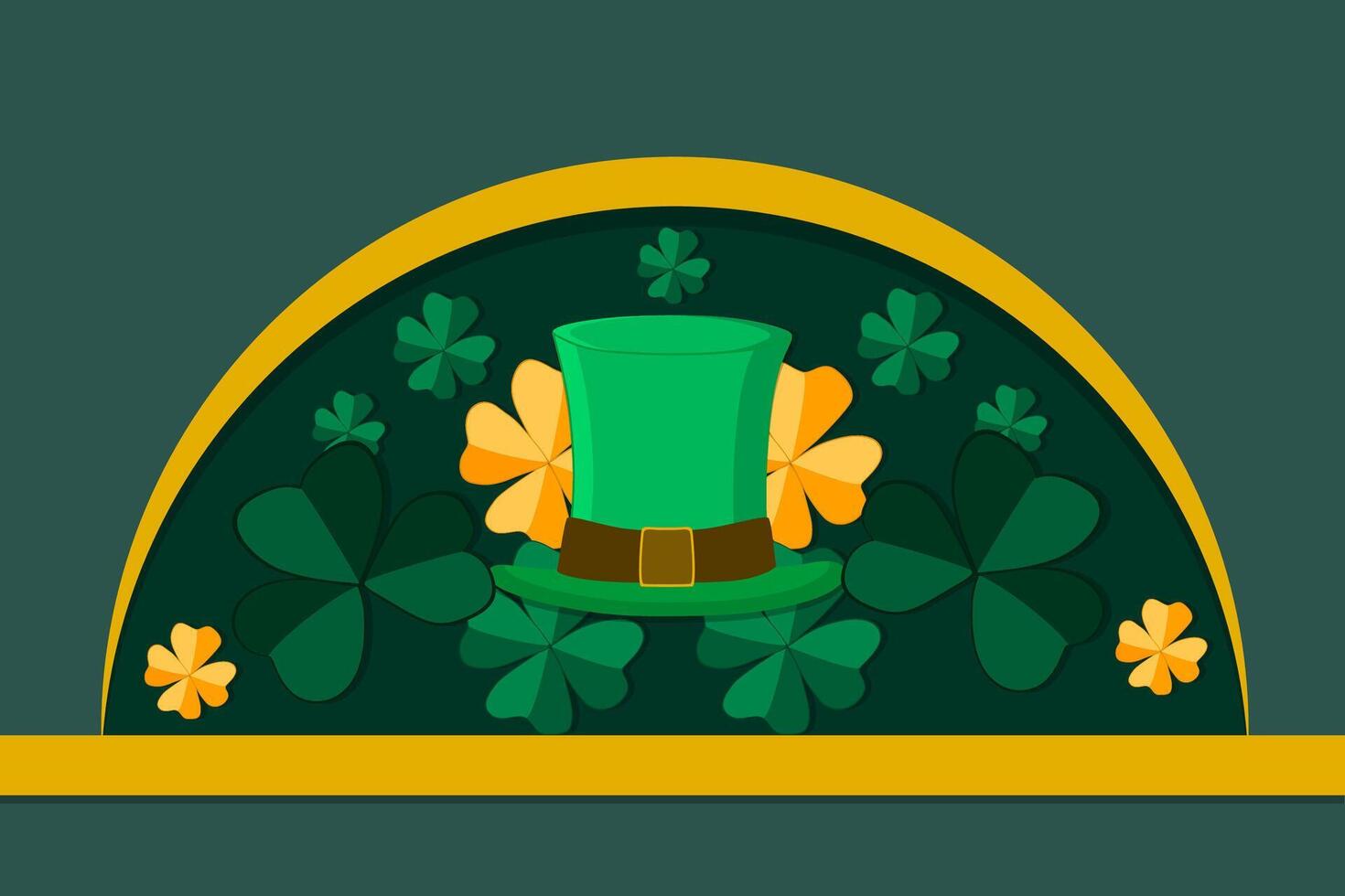Illustration on theme beautiful shape banner in style paper cut for celebrate holiday patricks day vector