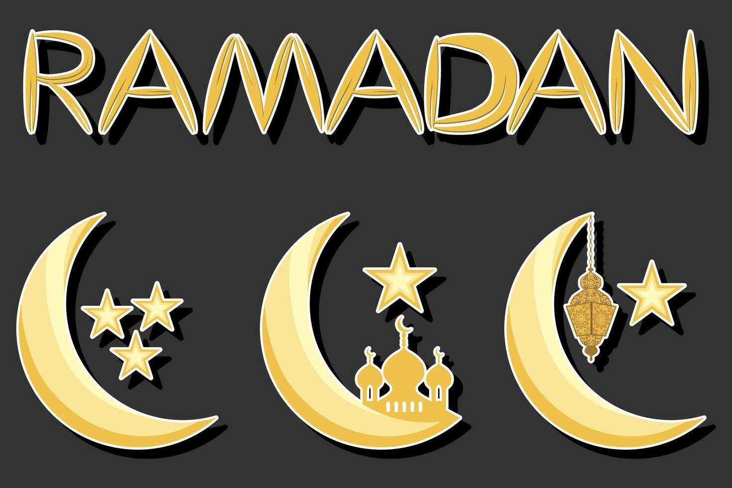 hermosa ilustración en tema de celebrando anual fiesta Ramadán vector