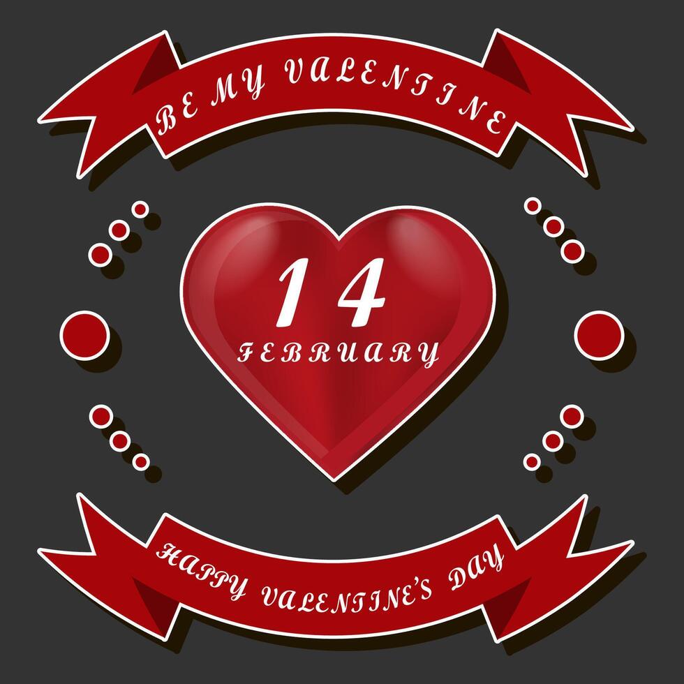 Beautiful illustration on theme of celebrating annual holiday Valentine's Day vector