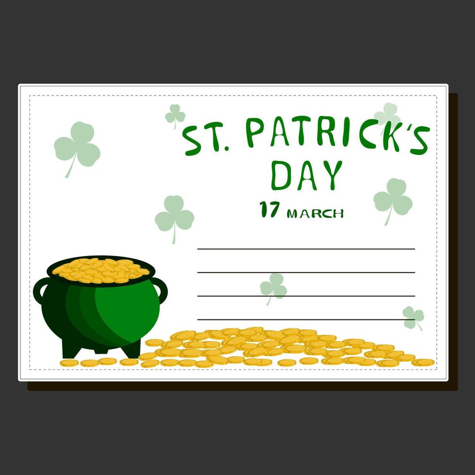 Beautiful illustration on theme of celebrating annual holiday St. Patrick's Day vector