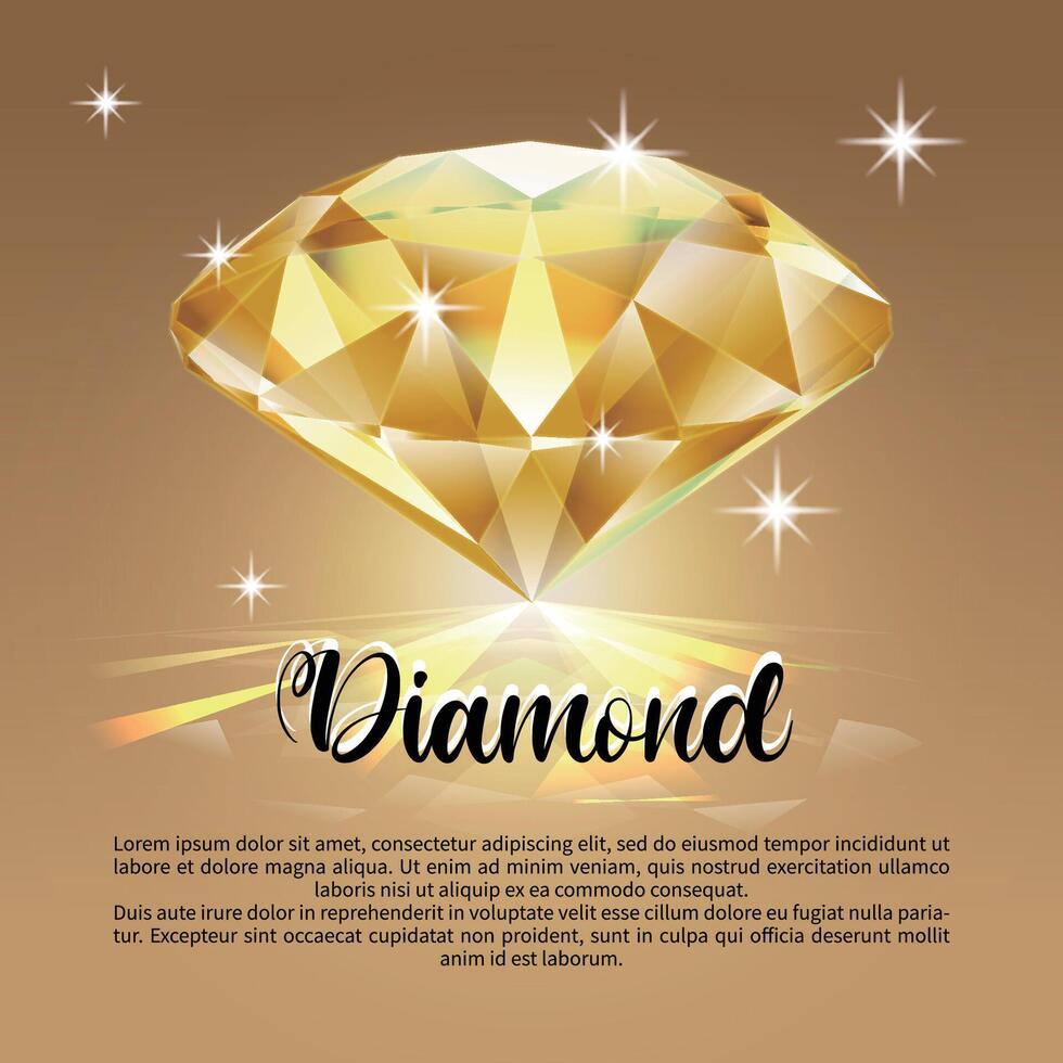 Golden diamond card, suitable for greetings, sales, invitations