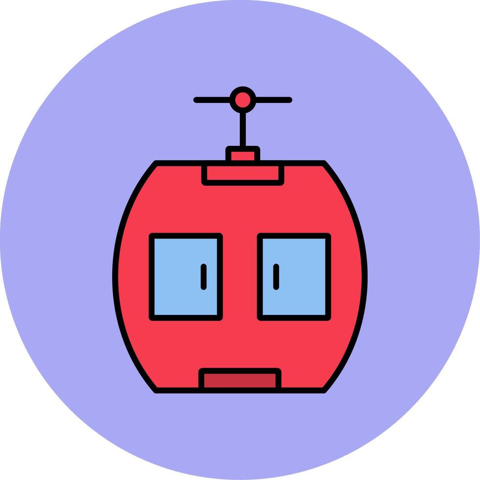 Gondola Line Filled multicolour Circle Icon vector