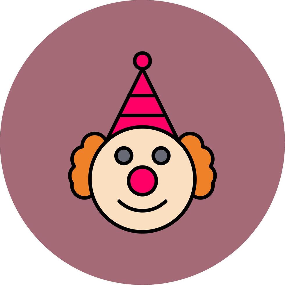 Clown Line Filled multicolour Circle Icon vector