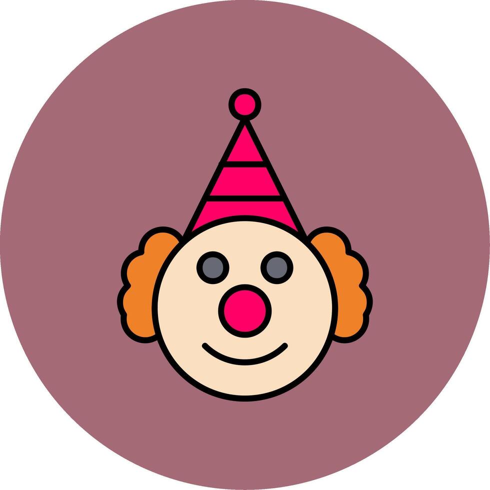 Clown Line Filled multicolour Circle Icon vector