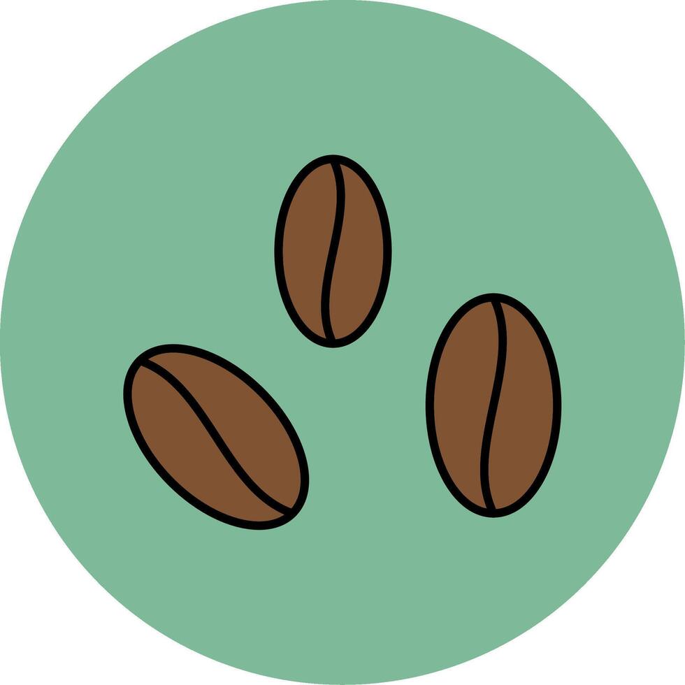 Beans Line Filled multicolour Circle Icon vector